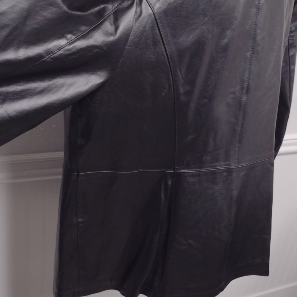 New Without Label Jessica London Black Leather Asymmetric Jacket - Picture 5 of 16